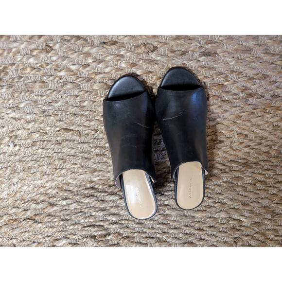 Liz Claiborne Black Open Toe Purse Mules Size 9.5 M Slip On 3" Heels - Picture 7 of 10